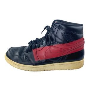 Nike Air Jordan 1 Retro Men's Black Leather High Top Athletic Sneakers Shoes 12